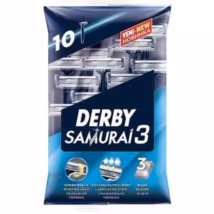 ژیلت دربی 10 عددی 3 لبه سری متحرک و صابون دار