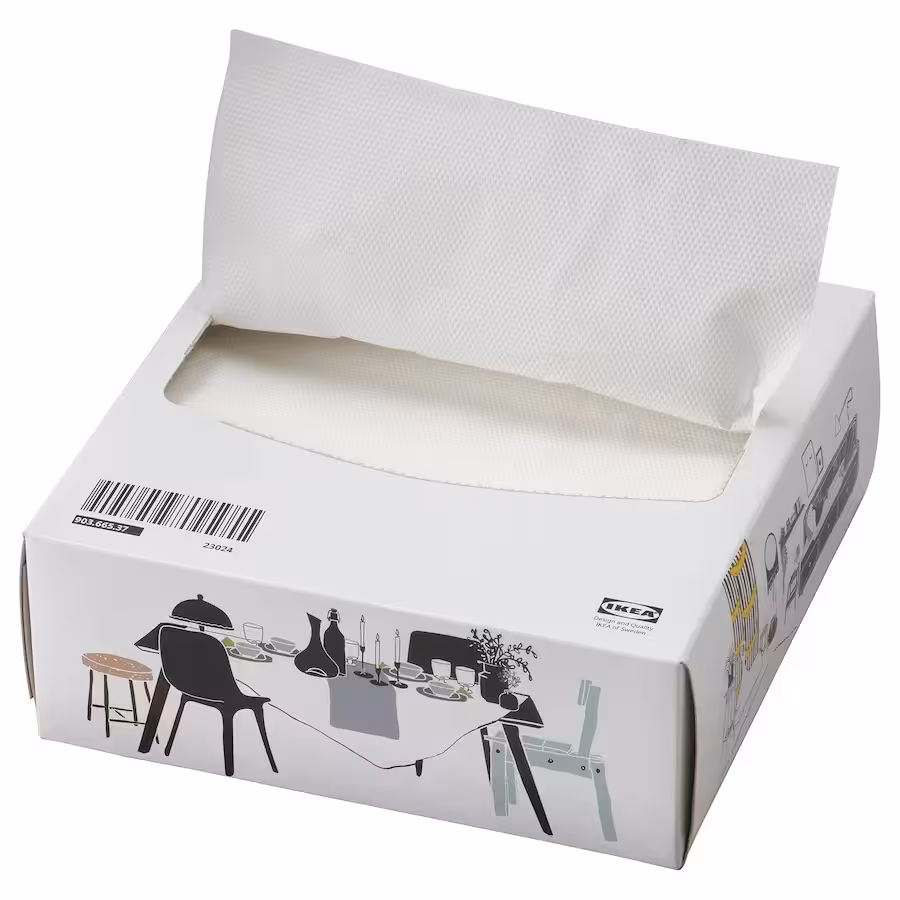 دستمال کاغذی ایکیا مدل FAMILJ کد 903.665.37 بسته 100 عددی