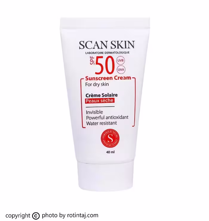 ضد آفتاب بی رنگ SPF50 پوست خشک اسکن اسکین