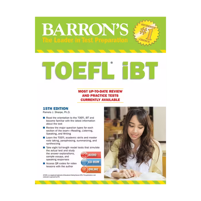 کتاب Barrons TOEFL iBT 15th DVD