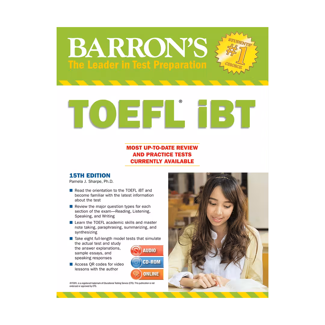 کتاب Barrons TOEFL iBT 15th DVD