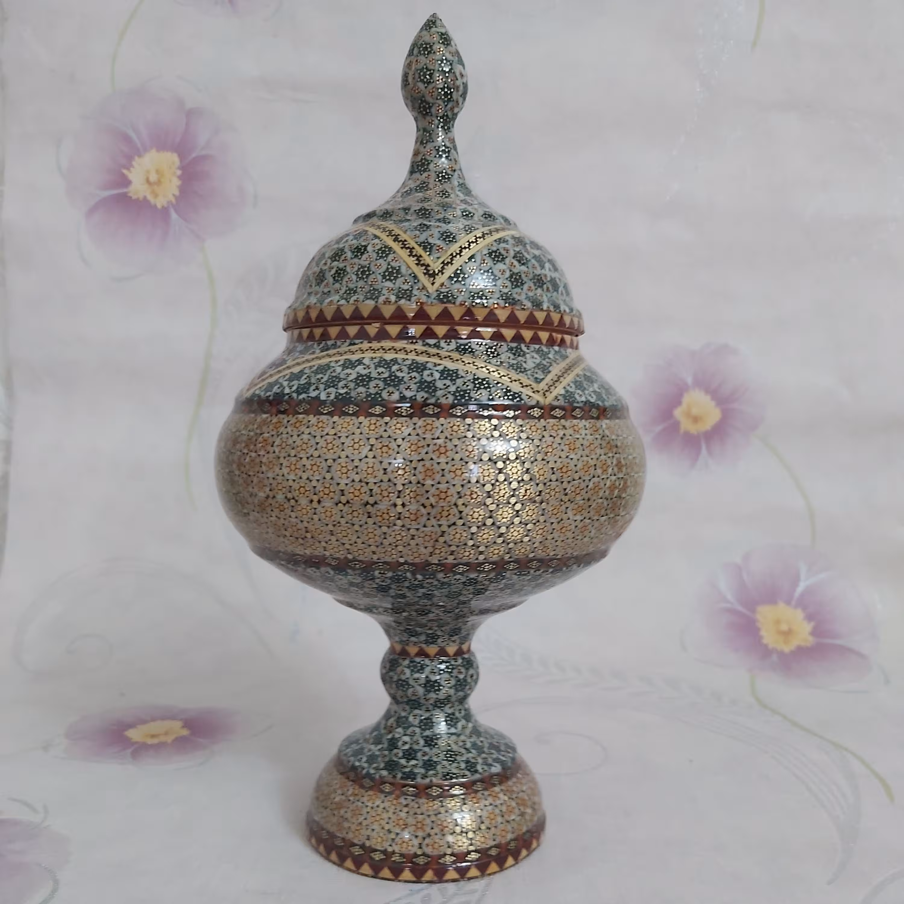 شکلاتخوری پایه دار تمام خاتم ارتفاع 28