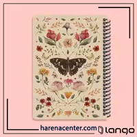 دفتر مدرسه طرح گل و پروانه برند لانگو