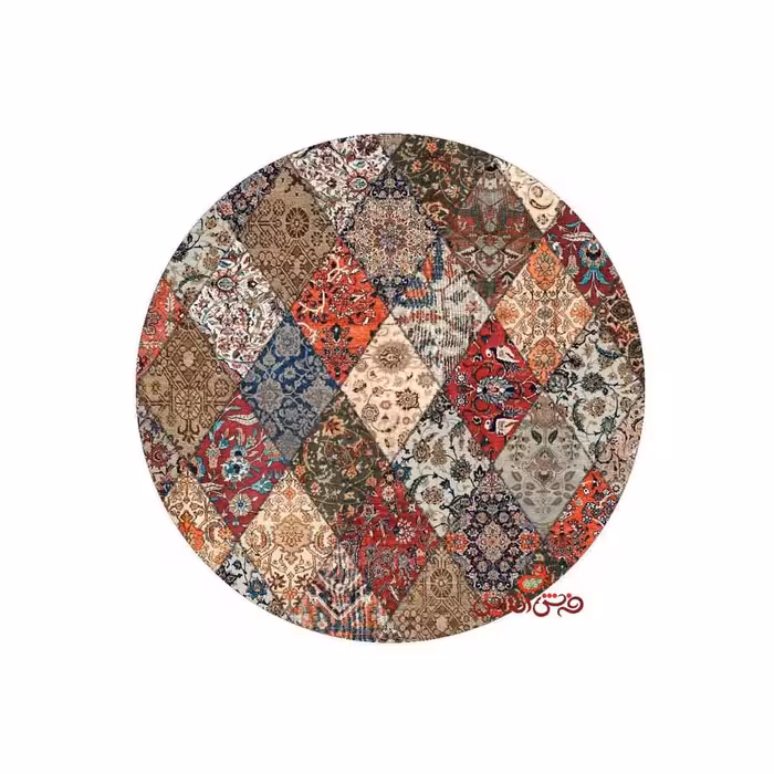 فرش ماشینی گرد کلاریس کلکسیون چهل تیکه کد 100509 لاکی