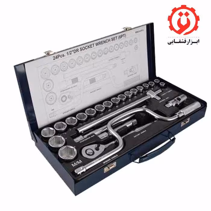 مجموعه 24 عددی آچار بکس مستر تولز مدل BM424-6PD