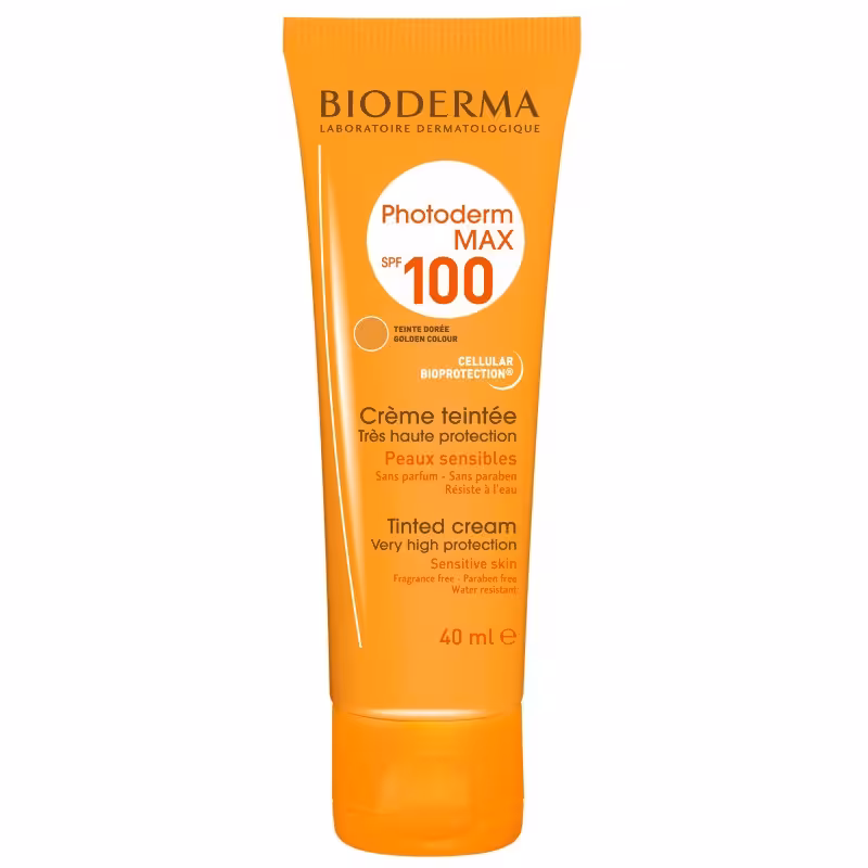 کرم ضد آفتاب رنگی بایودرما مدل Photoderm Max رنگ Golden با SPF100 حجم 40 میل