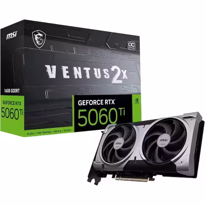 کارت گرافیک ام اس آی مدل GeForce RTX 5060 Ti Ventus 16 gb ظرفیت 16 گیگابایت