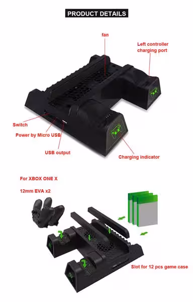 پایه شارژ فن دار مولتی مدل DOBE TYX 1840