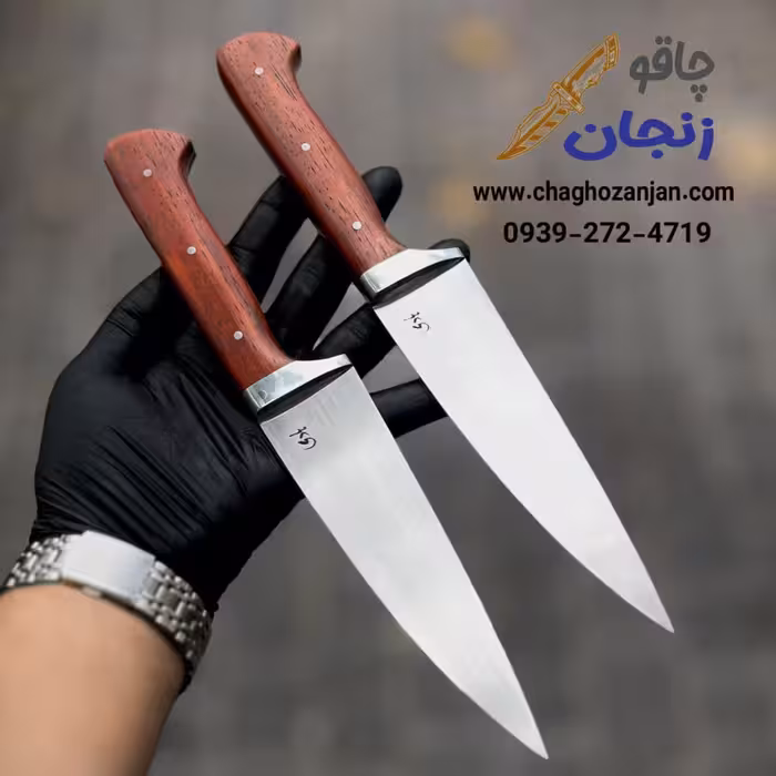 چاقو راسته کوتاه (بیخصی) استاد هادی فضلی تیغه فولادی دسته پادوک