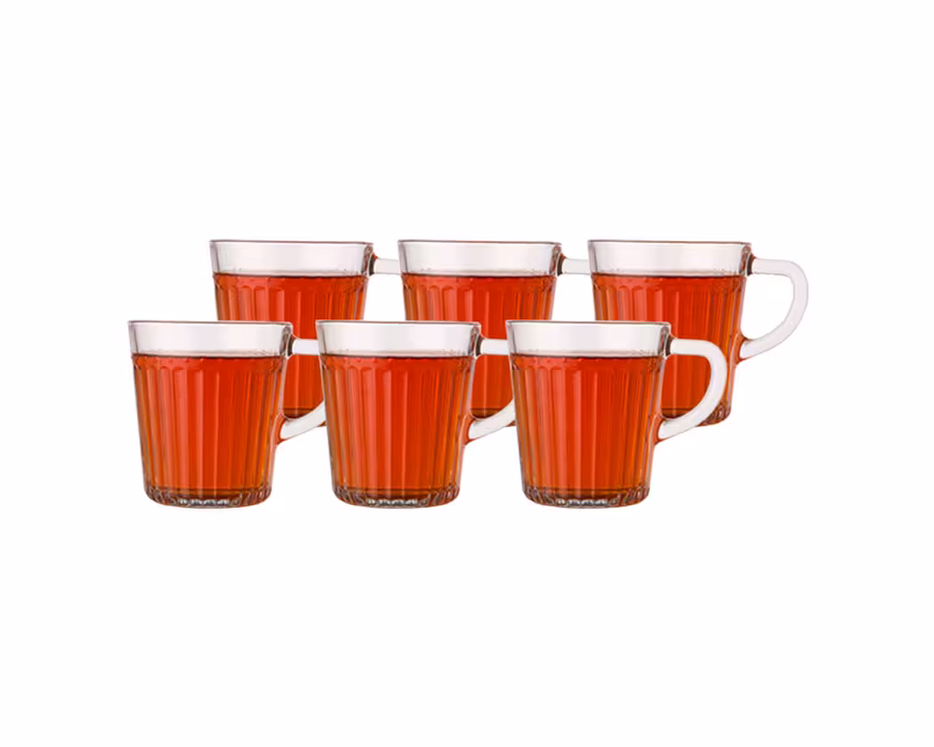 لیوان شیشه ای دسته دار 280 سی سی لیمون