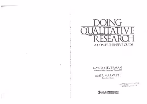 خرید و دانلود نسخه کامل کتاب Doing Qualitative Research: A Comprehensive Guide