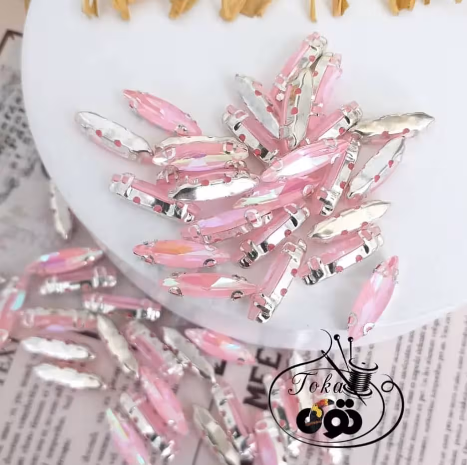 نگین مارکیز نیزه ای صورتی