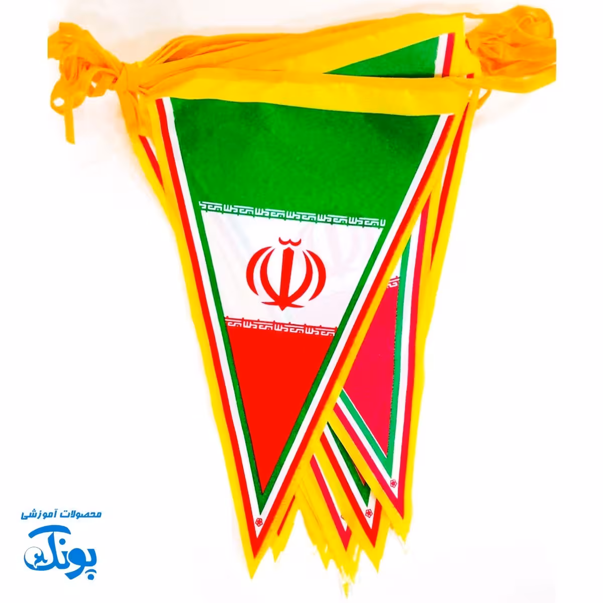 ریسه پرچم مذهبی و ملی پارچه ای ساتن 16 عددی