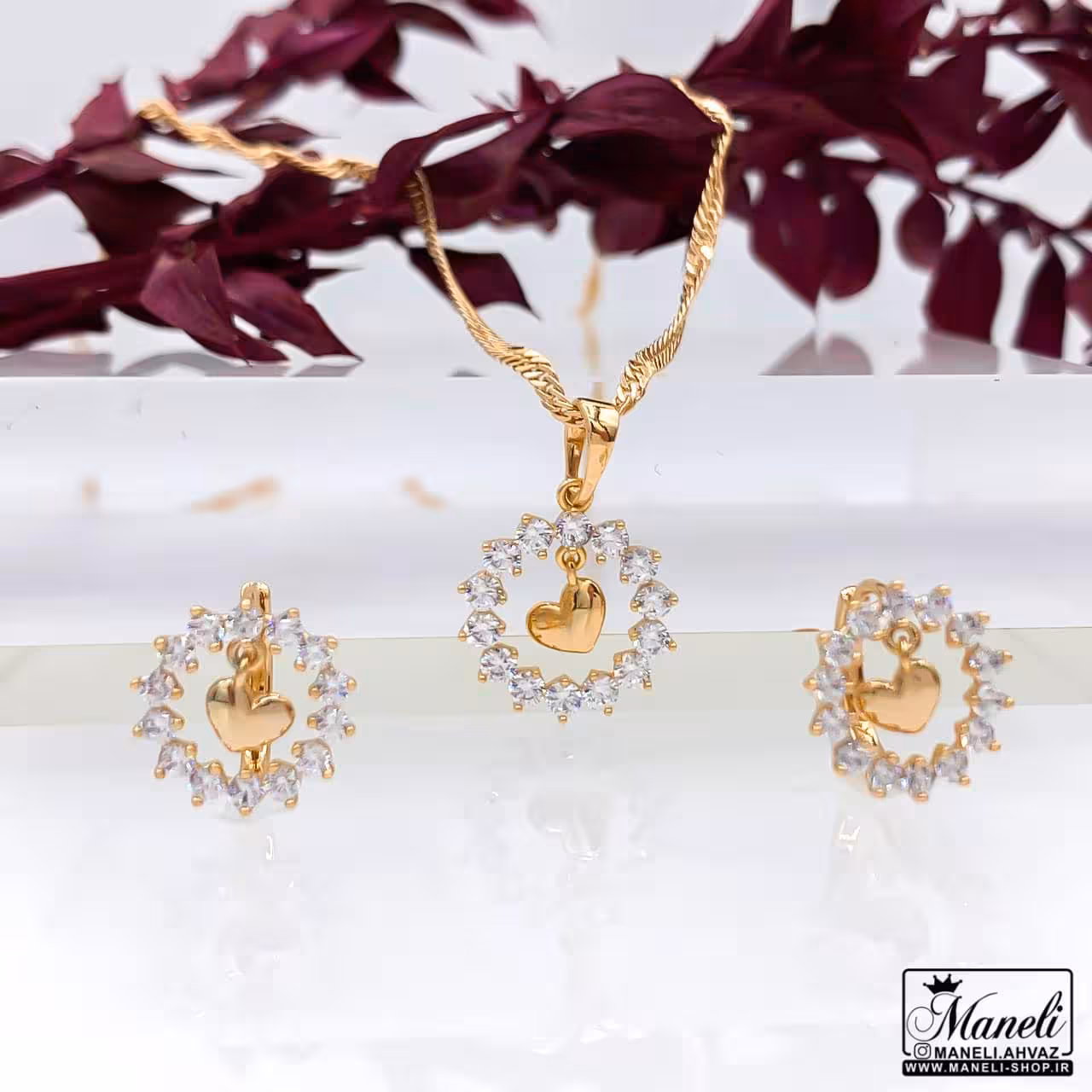 نیم ست ظریف و زیبای ژوپینگ | نگینی 14020220