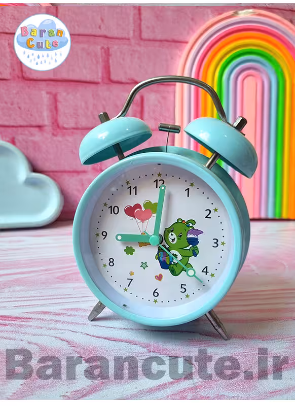 ساعت رومیزی سایز بزرگ فانتزی زنگ دار بدنه فلزی طرح خرس