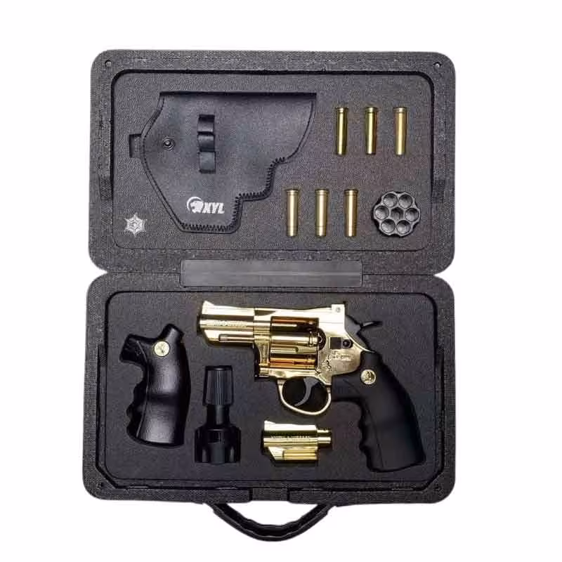 تفنگ هفت تیر نیمه فلزی پوکه پران تیر فومی کد ZP-5