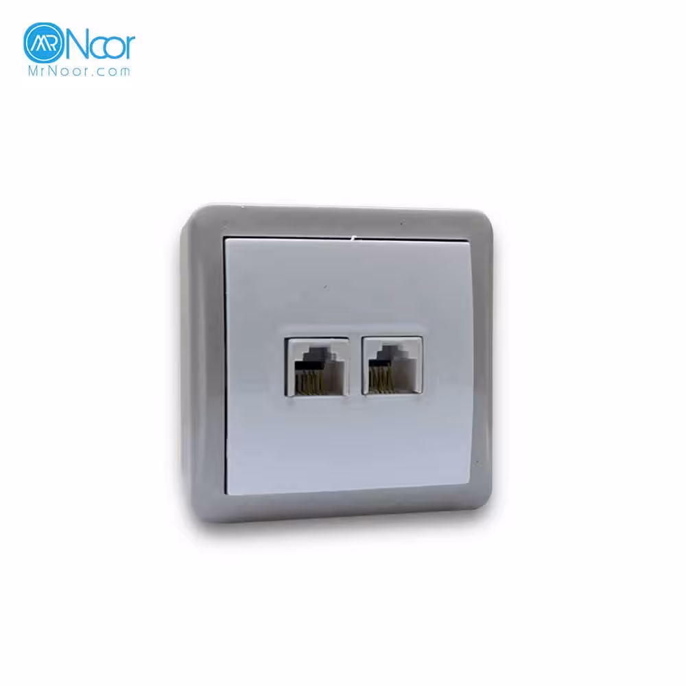 پریز تلفن روکار دو سوکت پارت الکتریک 4055 - مستر نور