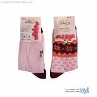 جوراب ساق دار پشمی مدل AF1479-F زرشکی-صورتی