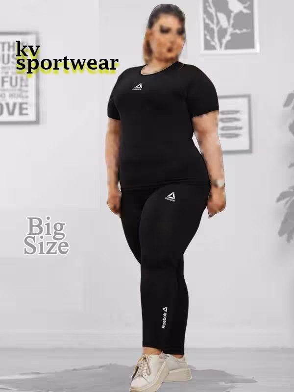 ست تیشرت شلوار سایز بزرگ ورزشی زنانه Reebok کد 001