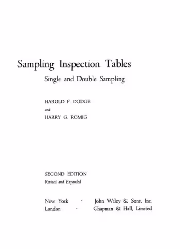 خرید و دانلود نسخه کامل کتاب Sample inspection tables: single and double sampling