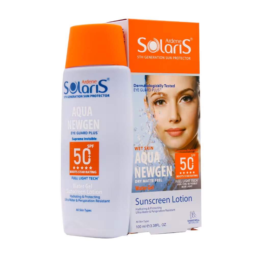 ژل ضد آفتاب انواع پوست بی رنگ spf50 آکوا نیوژن آردن سولاریس