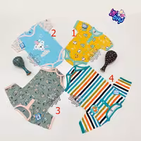 بادی آستین کوتاه یا لباس زیردکمه دار  نوزاد baby sun