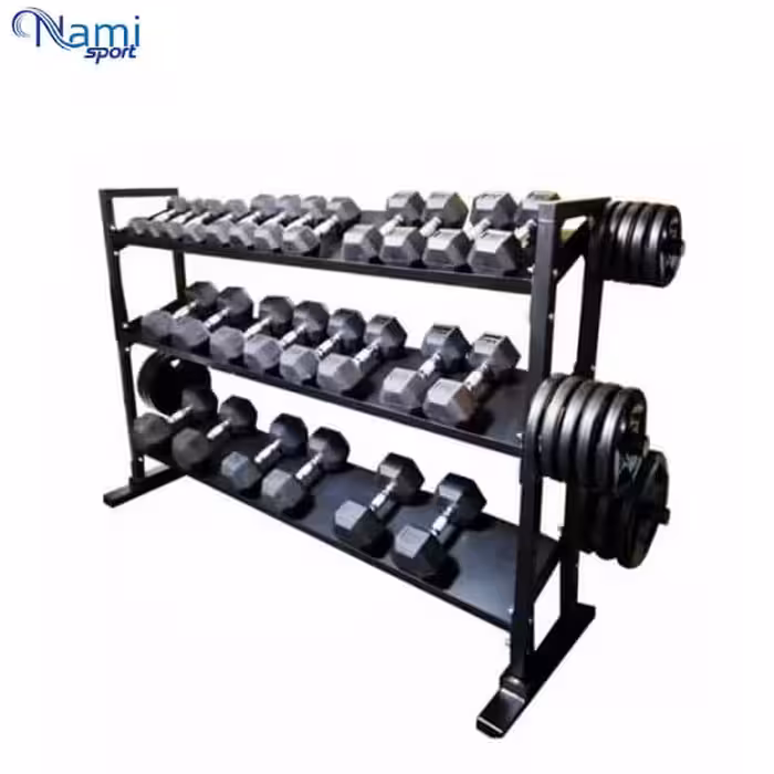 رک دمبل و صفحه Dumbbell rack and plate