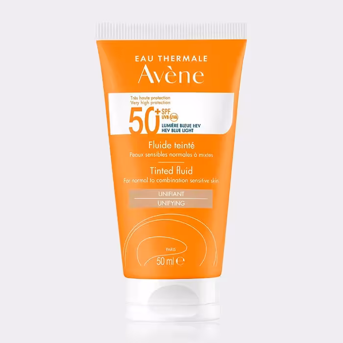 ضد آفتاب رنگی پوست نرمال و مختلط اون Avene Tinted fluid For normal to combination sensitive skin SPF50-50ml