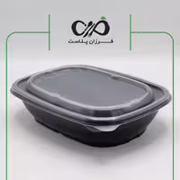 ظرف یکبار مصرف پلی پرو مدل تک خانه 1000 طب پلاستیک مشکی (150 عددی)