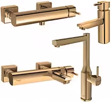 ست شیرالات شودر مدل یونیک طلا مات