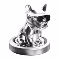 خوشبوکننده خودرو طرح سگ Bulldog (نقره ای رنگ)