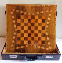 تخته نرد معرق منبت چوبی شطرنجی کد 101954