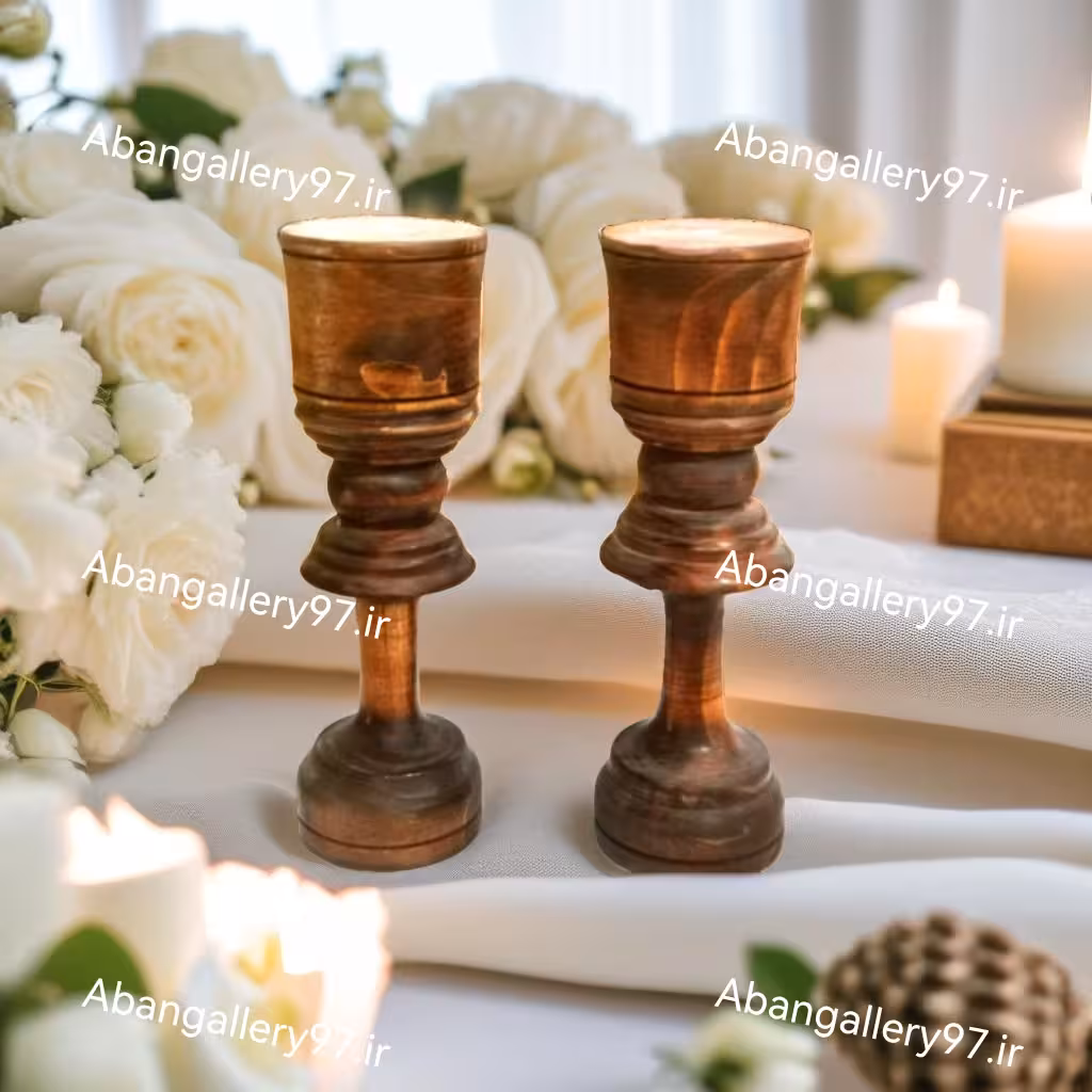 جا شمعی چوبی