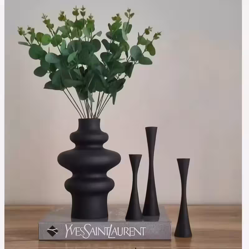 گلدان و شمعدان رومیزی مجموعه چهار عددی