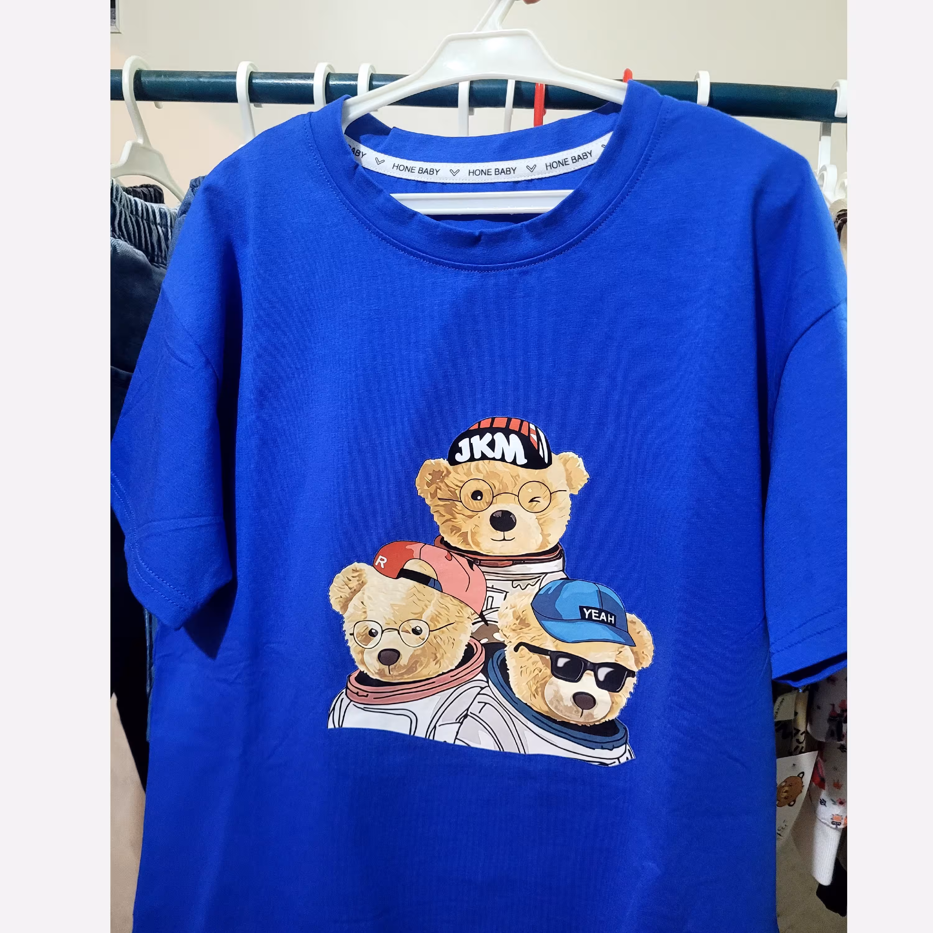 تیشرت اسپرت رنگ آبی طرح تدی وارداتی ( طرح خرس ) کیفیت عالی