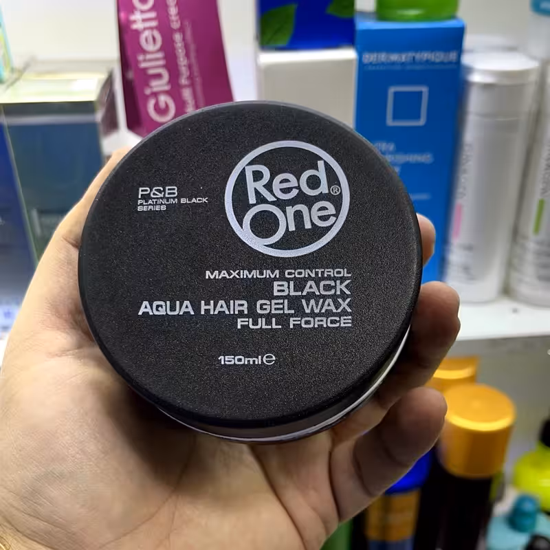 ژل موی رد وان black حجم 150 میلی لیتر Maximum control Black Aqua hair gel wax Full force | amazonchi
