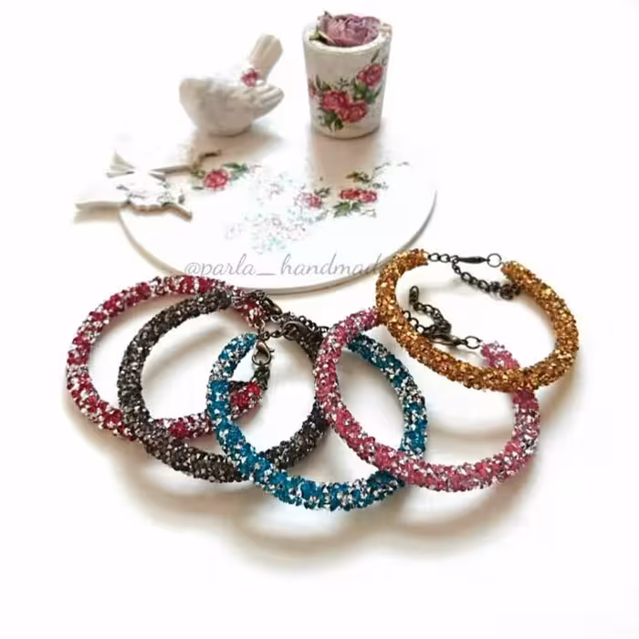 پک 5 عددی دستبند سوارسکی سنگی پارلا