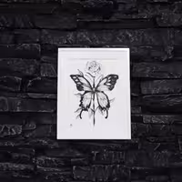 تابلو نقاشی طرح پروانه و گل کد Eli401