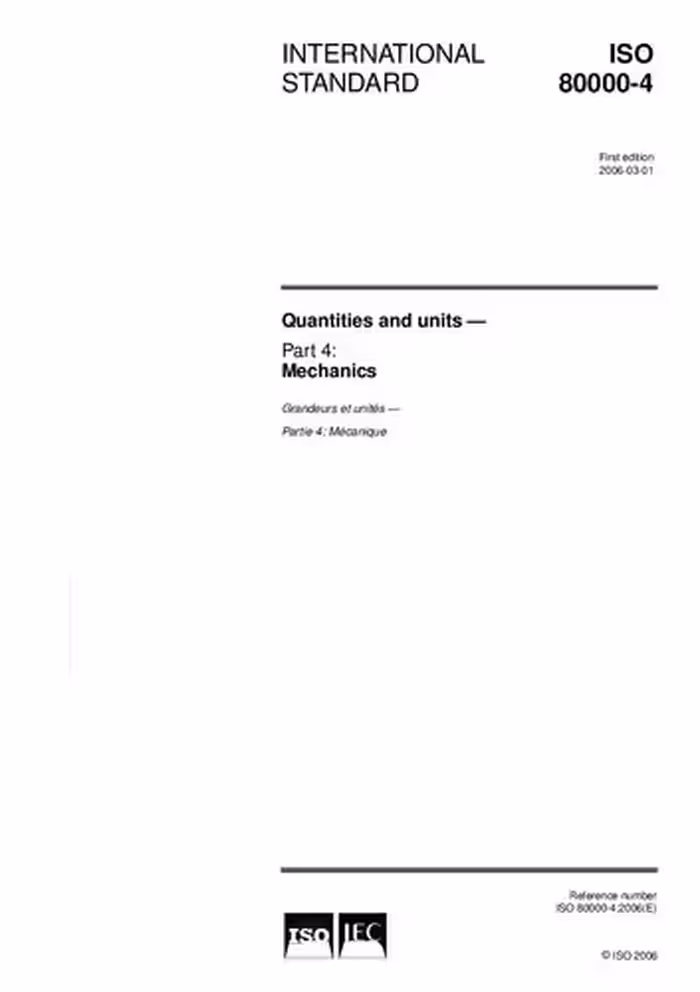 خرید و دانلود نسخه کامل کتاب ISO 80000-4 - Quantities and units - Part 4: Mechanics