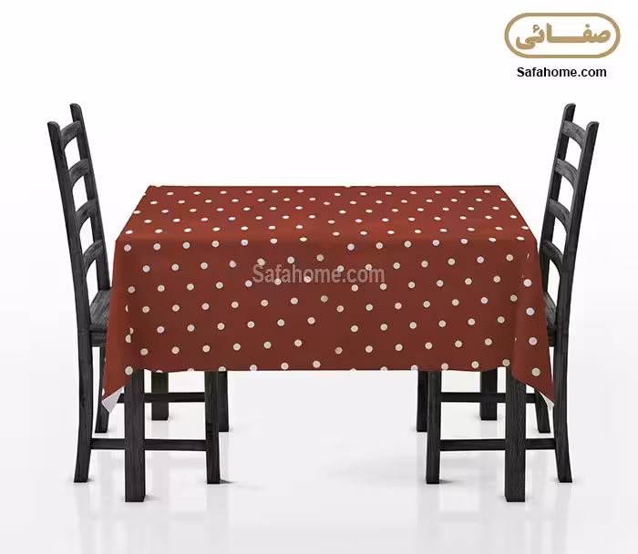 رومیزی سفره ای رزین تاژ چاپی طرح خالدار قرمز