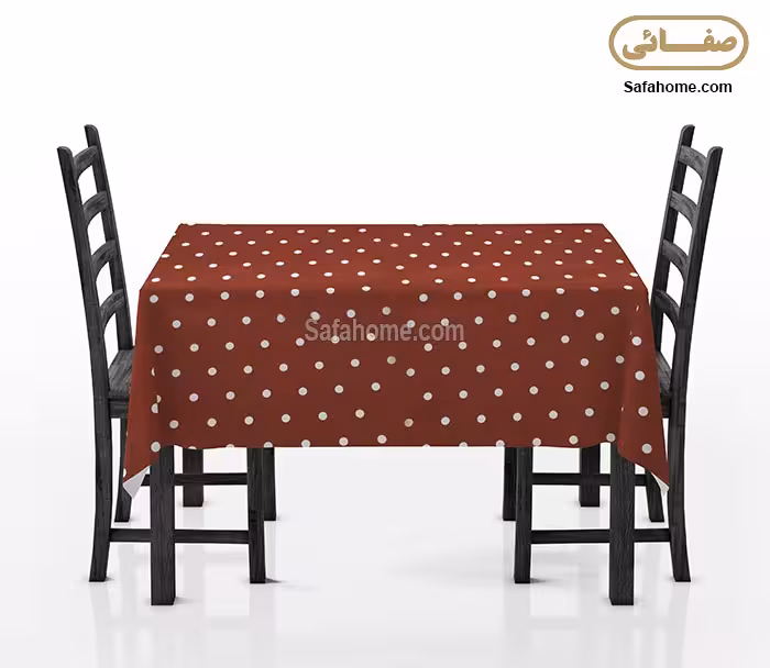 رومیزی سفره ای رزین تاژ چاپی طرح خالدار قرمز