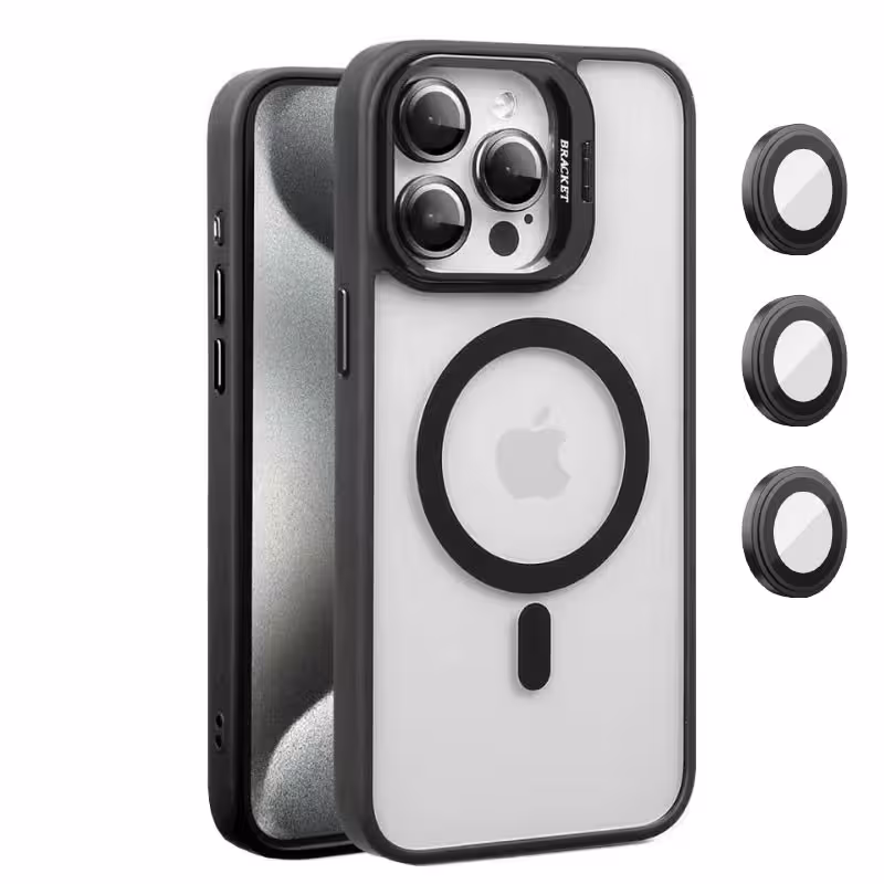 کاور مدل BRACKET مناسب برای گوشی موبایل اپل Iphone 15 Pro Max به همراه محافظ لنز | کالا مکس