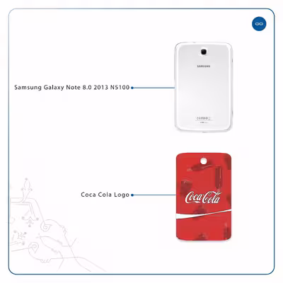 برچسب پوششی ماهوت مدل Coca-Cola-Logo مناسب برای تبلت سامسونگ Galaxy Note 8.0 2013 N5100