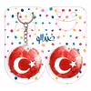 پیکسل خندالو مدل پرچم ترکیه کد 20611 به همراه جاکلیدی