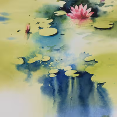 نقاشی آبرنگ طرح گل کد 046