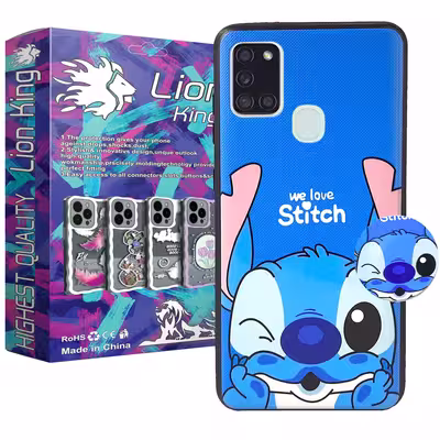 کاور لاین کینگ مدل j2stich مناسب برای گوشی موبایل سامسونگ Galaxy A21s به همراه پایه نگهدارنده