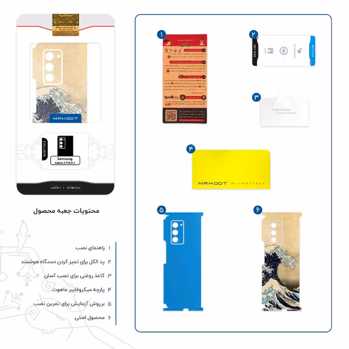 برچسب پوششی ماهوت مدل The Great Wave off Kanagawa of Hokusai-FullSkin مناسب برای گوشی موبایل سامسونگ Galaxy Z FOLD 2