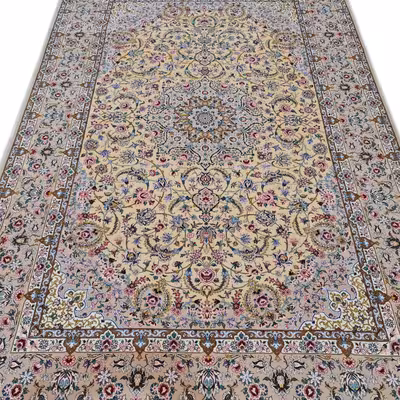 فرش دستبافت شش متری اصفهان آبتین کد 1237 یک جفت 