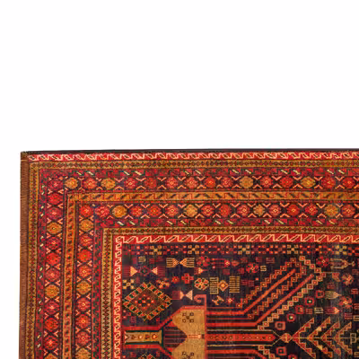 فرش دستبافت کناره طول سه متری مدل نقشه بلوچ  کد 33.1863