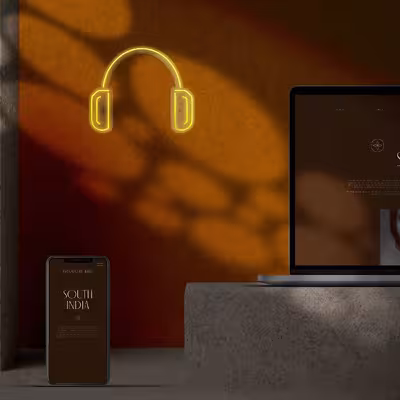 چراغ دیواری نئون دیزاین طرح Headphone_YL